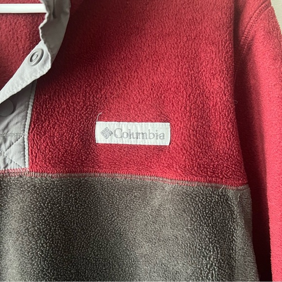 Columbia Men's Red and Grey Steens Mountain Half Snap Fleece II Size Medium - Picture 2 of 5